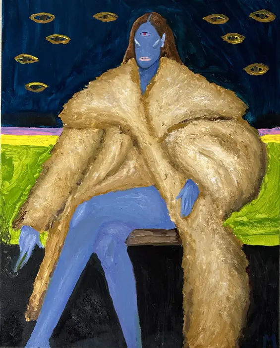 Striking Woman — 40 × 50 cm · Acrylic on canvas · 2025, painting by Valentyn Metyk