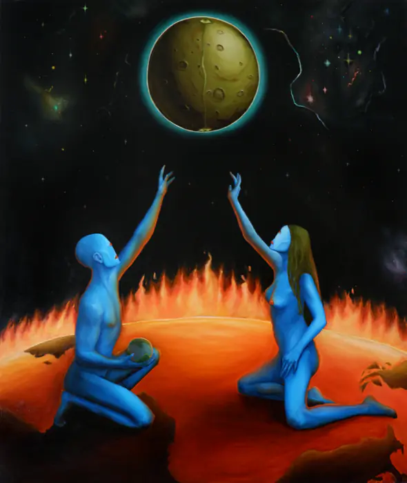 New Life — 130 × 110 cm · Oil on canvas · 2023, painting by Valentyn Metyk