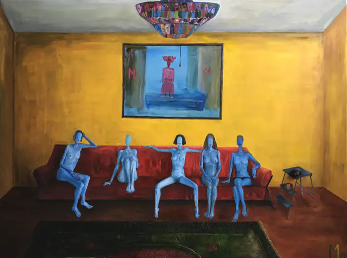 Waiting — 90 × 110 cm · Oil on canvas · 2021, painting by Valentyn Metyk