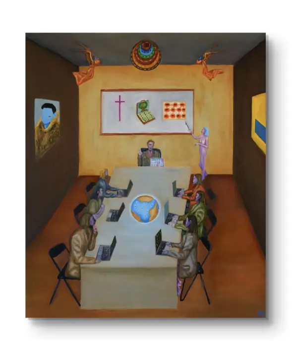 Office — 120 × 100 cm · Oil on canvas · 2024, painting by Valentyn Metyk