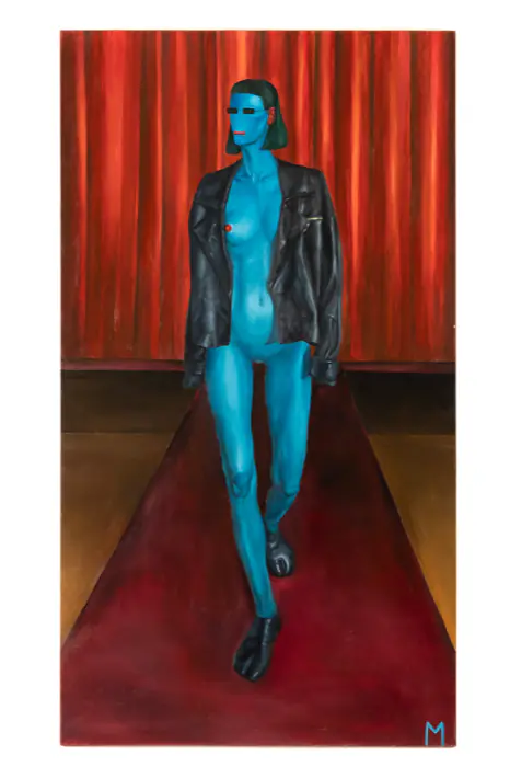 Podium I — 180 × 100 cm · Oil on canvas · 2020, painting by Valentyn Metyk