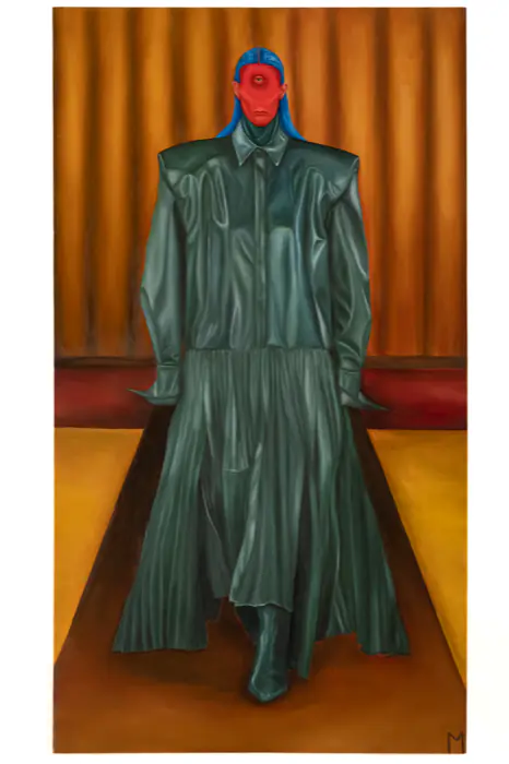 Podium III — 180 × 100 cm · Oil on canvas · 2021, painting by Valentyn Metyk