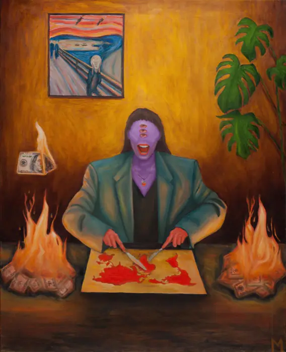 Power — 100 × 80 cm · Oil on canvas · 2022, painting by Valentyn Metyk