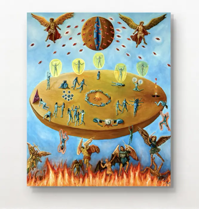 Cycles — 100 × 120 cm · Oil on canvas · 2024, painting by Valentyn Metyk