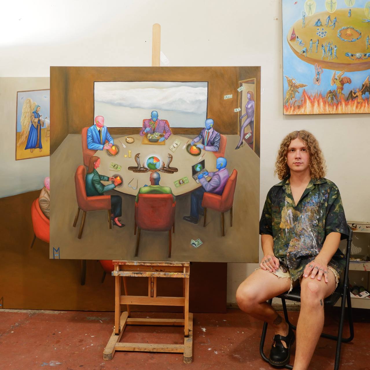 Valentyn Metyk in his studio